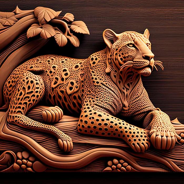 3D модель Знаменитое животное Леопард Рудрапраяга (STL)